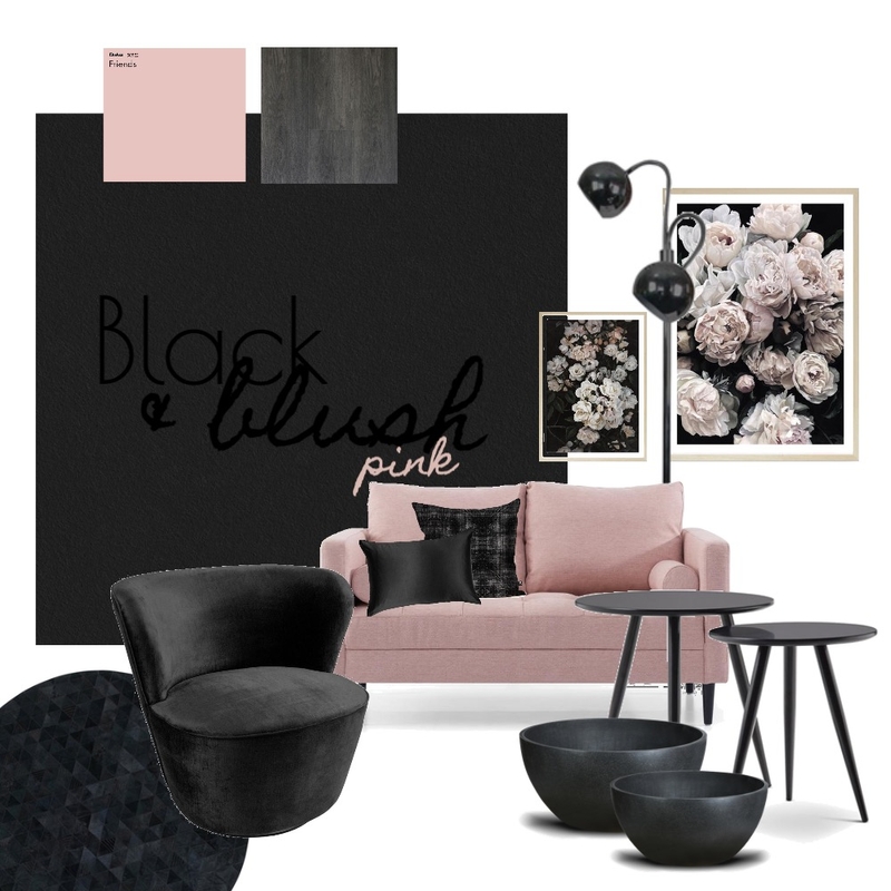 Black & Blush Pink Mood Board by ideenreich on Style Sourcebook