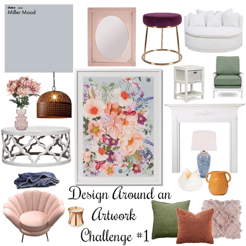 Design Around Artwork Challenge no 1 Mood Board by belinda__brady on Style Sourcebook