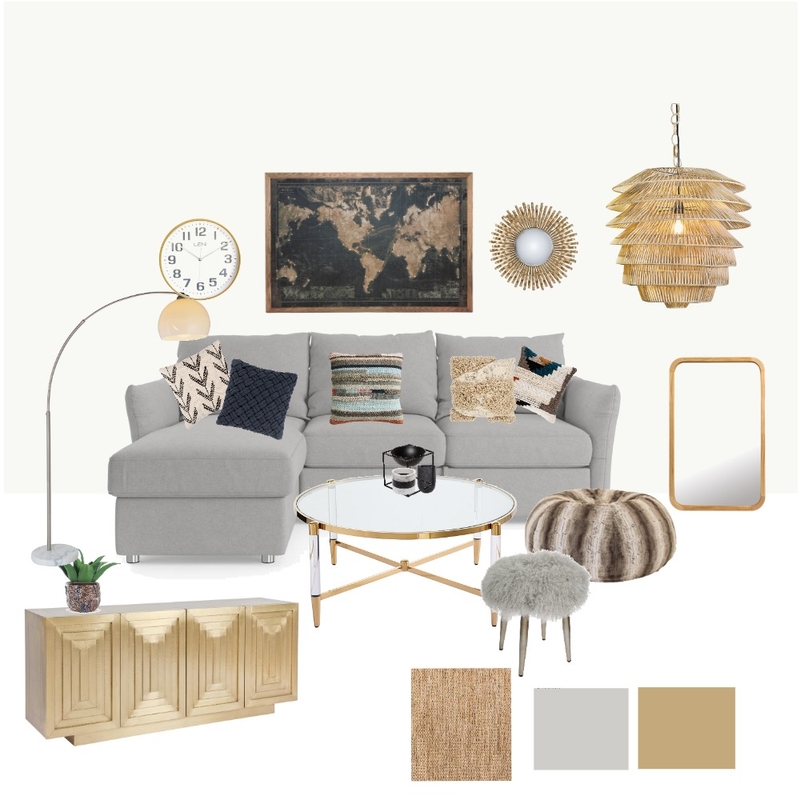 The "Hamptons Glam" inspired Living Area Mood Board by Diz on Style Sourcebook