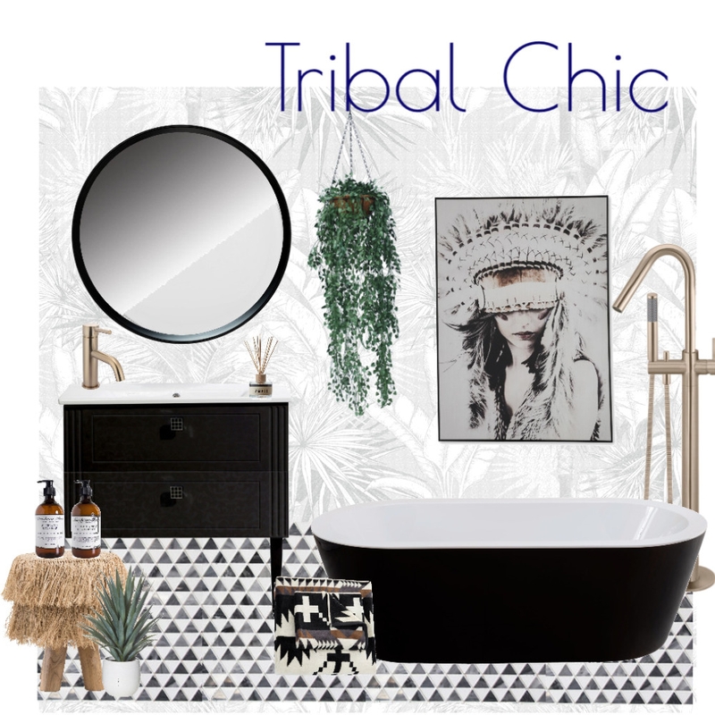 Tribal Chic Bathroom Mood Board by Kohesive on Style Sourcebook
