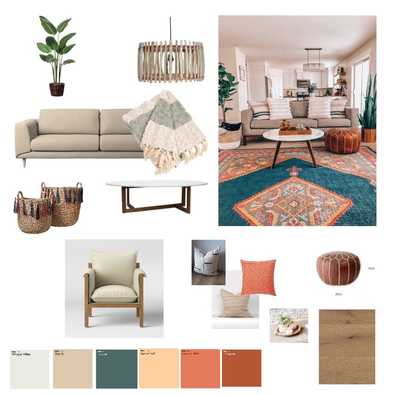 Bohemian Living Room Mood Board by rttan on Style Sourcebook