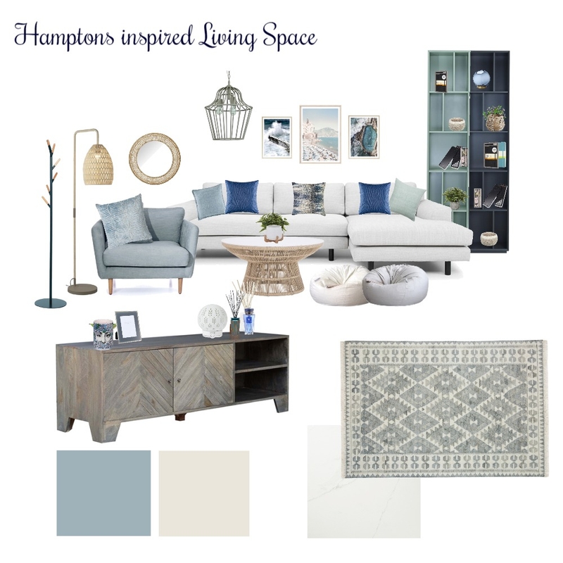 Hamptons inspired Living space Mood Board by Diz on Style Sourcebook