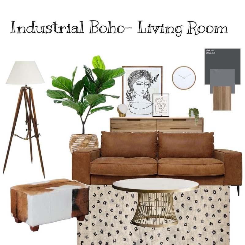 Industrial Boho - living room Mood Board by Orange Blossom Interiors on Style Sourcebook
