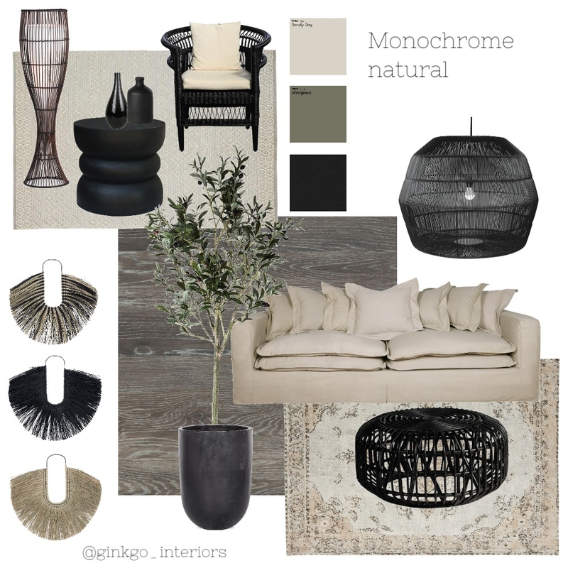 Monochrome natural Mood Board by Ginkgo Interiors on Style Sourcebook
