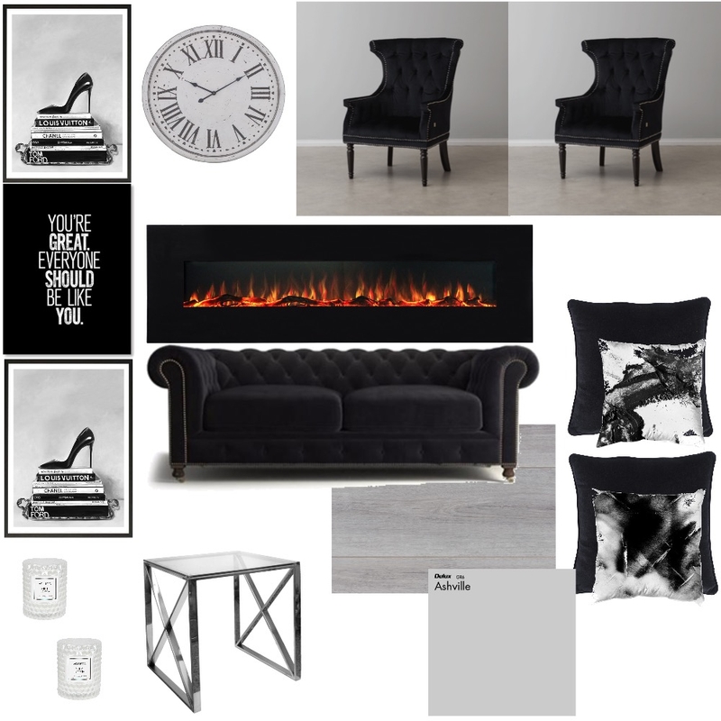 Living Room Black and White Mood Board by aperch on Style Sourcebook