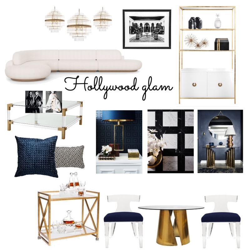 Hollywood Glam Mood Board by Jennae on Style Sourcebook