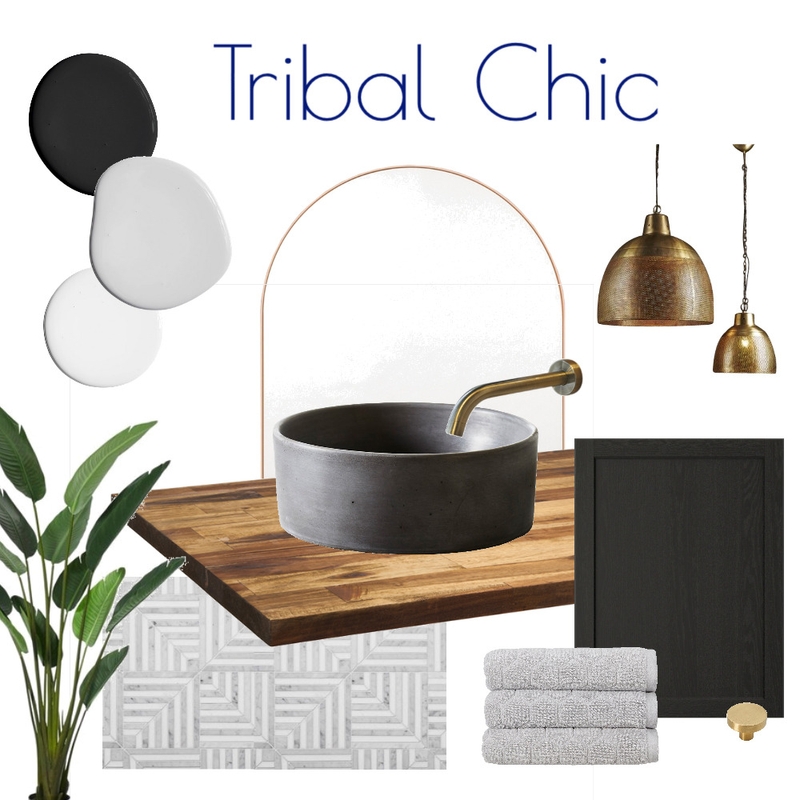 Tribal Chic Bathroom Flatlay Mood Board by Kohesive on Style Sourcebook