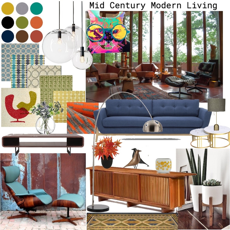 Midcentury Modern Living Room Mood Board by fgerardi@ihug.com.au on Style Sourcebook