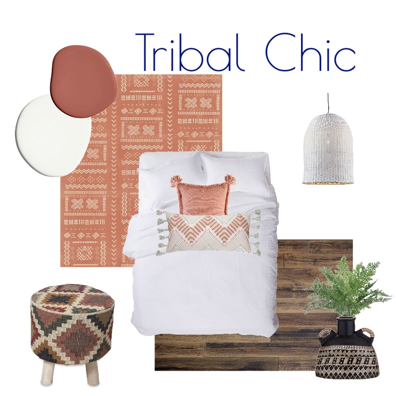 Tribal Chic Bedroom Flatlay Mood Board by Kohesive on Style Sourcebook