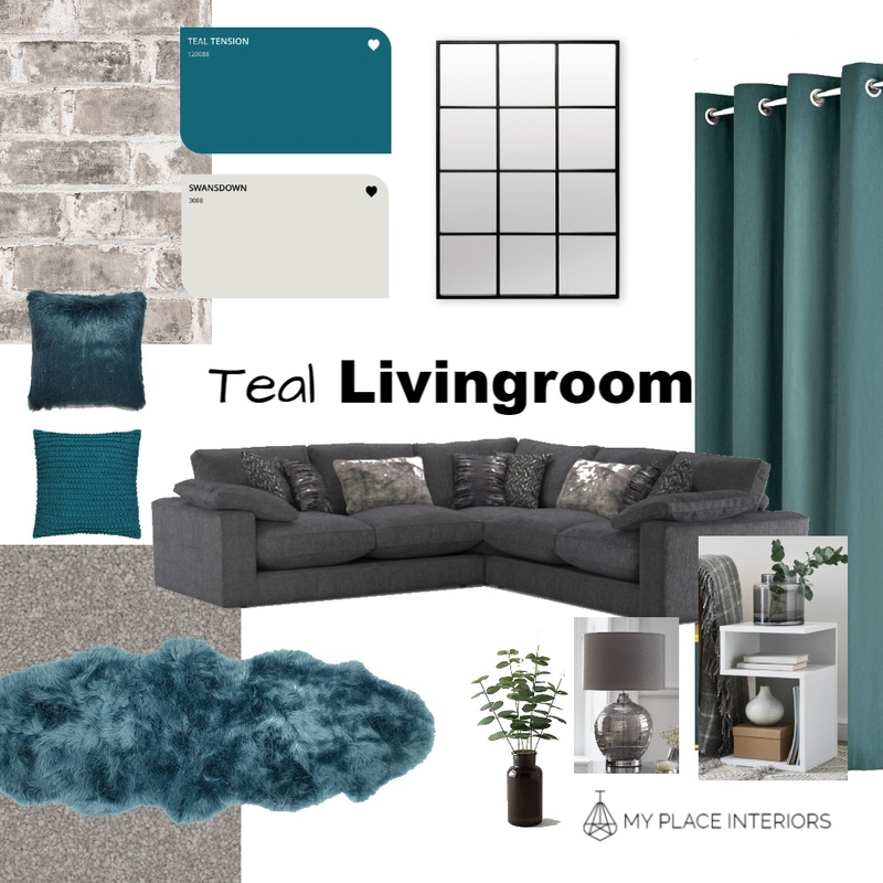 Teal Livingoom Mood Board by LucyMcCann on Style Sourcebook