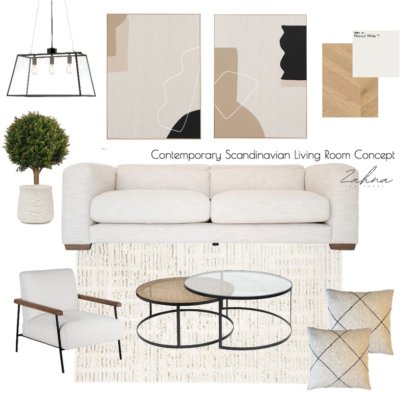 Contemporary Scandinavian Living by Zahna Interiors Mood Board by Zanna on Style Sourcebook
