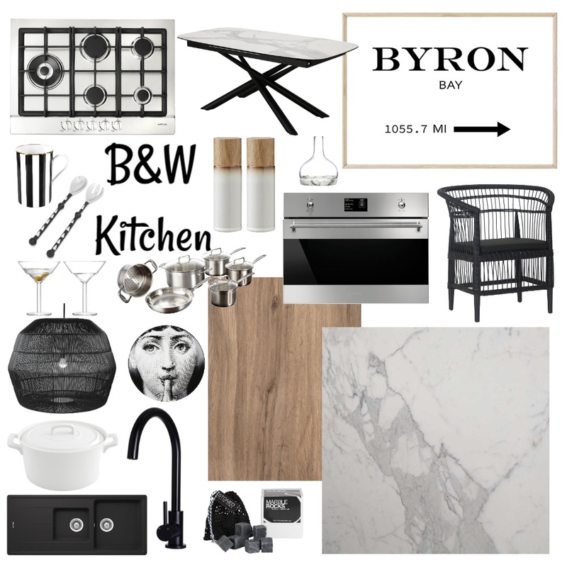 Black & White Kitchen Mood Board by belinda__brady on Style Sourcebook