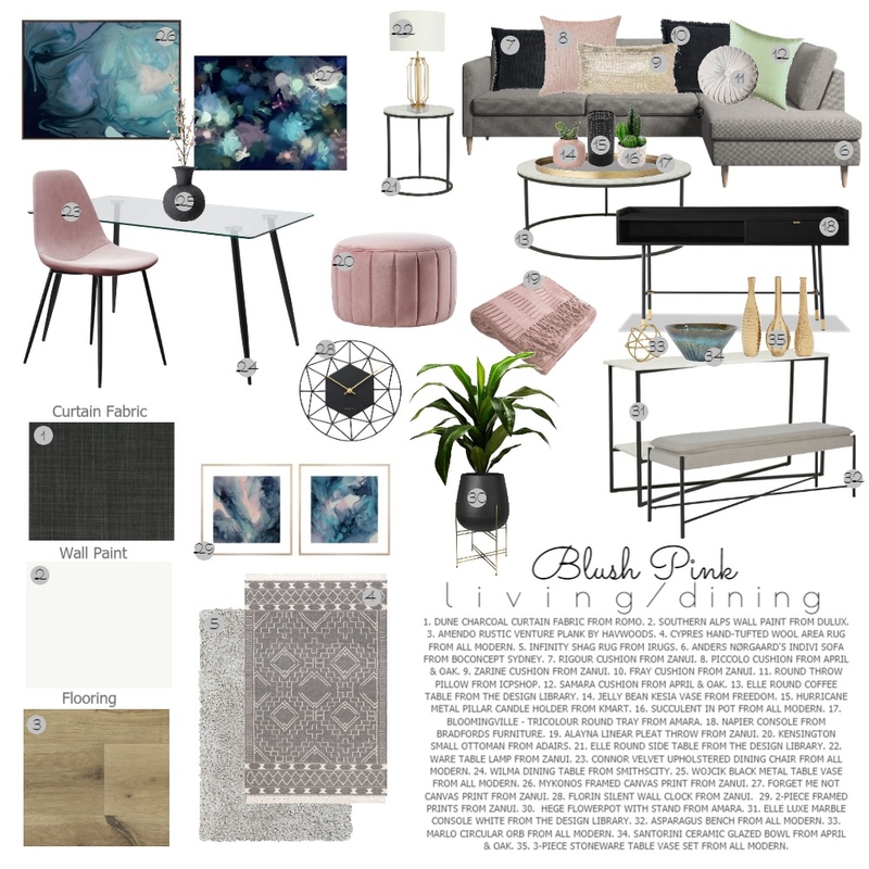 Assignment 9 - Living / Dining Mood Board by Cheyenne Croukamp on Style Sourcebook