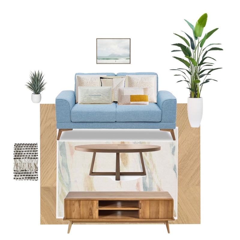 blue mid century living room Mood Board by KarissaV on Style Sourcebook