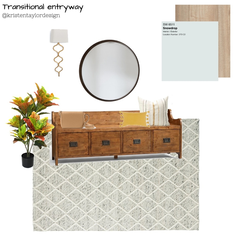 Transitional Entryway Mood Board by Kristen Taylor Design on Style Sourcebook