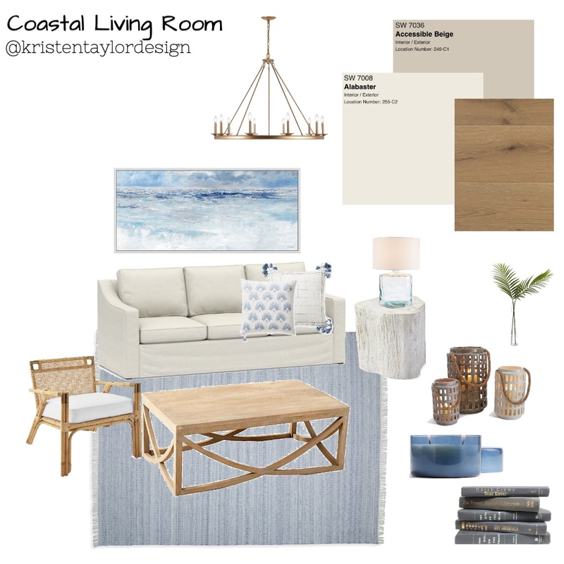 Coastal Living Room Mood Board by Kristen Taylor Design on Style Sourcebook