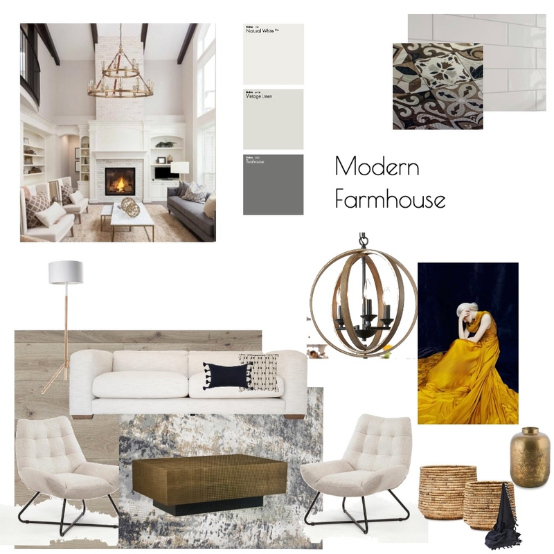 Modern Farmhouse Livingroom Mood Board by Tracey Shirley on Style Sourcebook