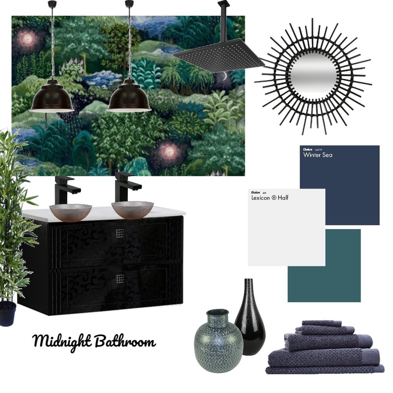 Midnight Bathroom Mood Board by HGInteriorDesign on Style Sourcebook