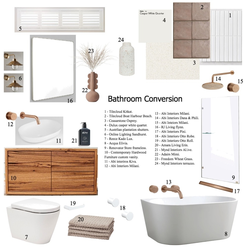 Mod 10 Part C Bathroom Conversion Mood Board by Studio Alyza on Style Sourcebook