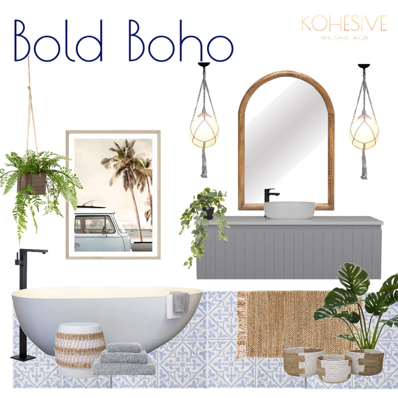 Bright Boho Bathroom Moodboard Mood Board by Kohesive on Style Sourcebook