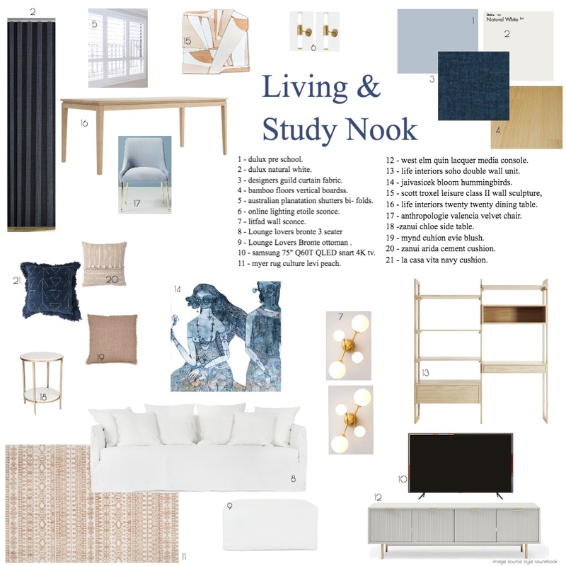 Living Module 9 Sample Board Mood Board by Studio Alyza on Style Sourcebook