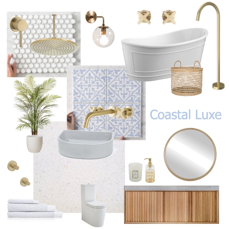 Coastal Luxe Bathroom concept one Mood Board by Studio Alyza on Style Sourcebook