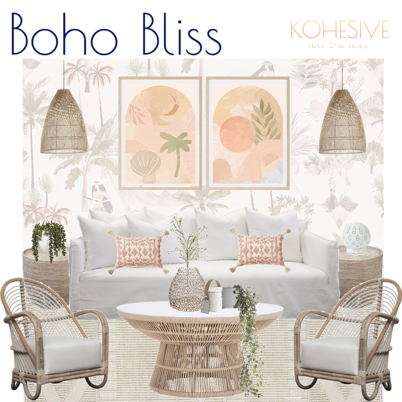 Boho Bliss Living Room Moodboard Mood Board by Kohesive on Style Sourcebook