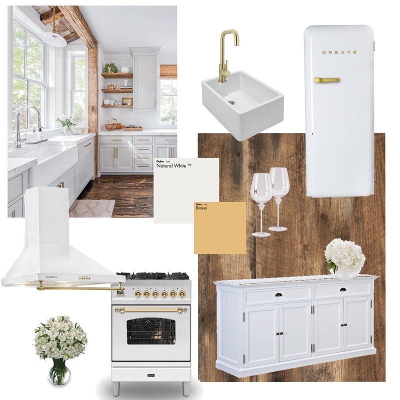 White and Gold Kitchen Mood Board by phoeberose on Style Sourcebook
