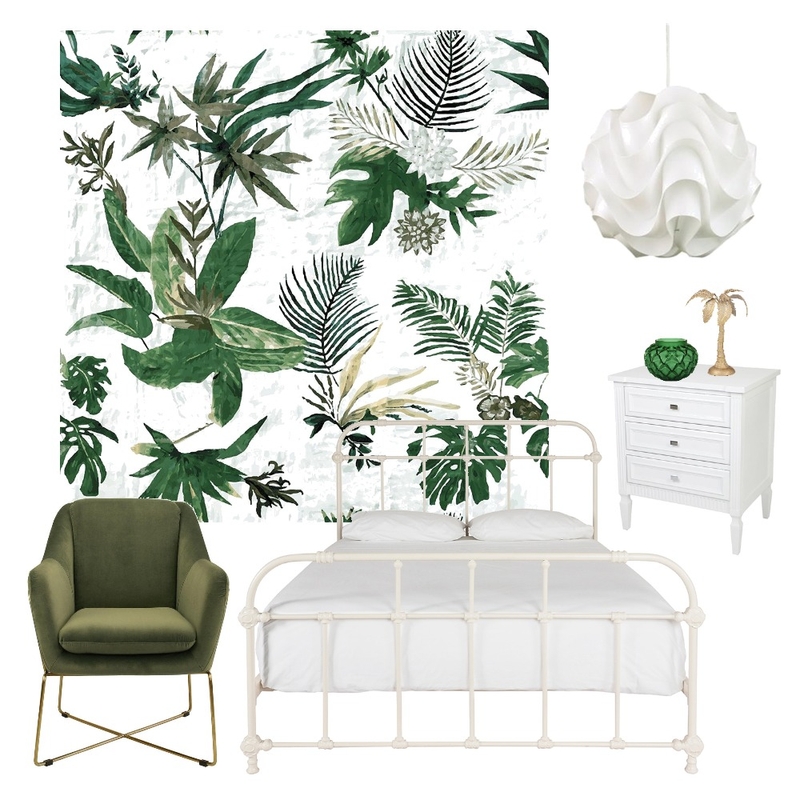 Green White Bedroom Mood Board by Ahysampv on Style Sourcebook