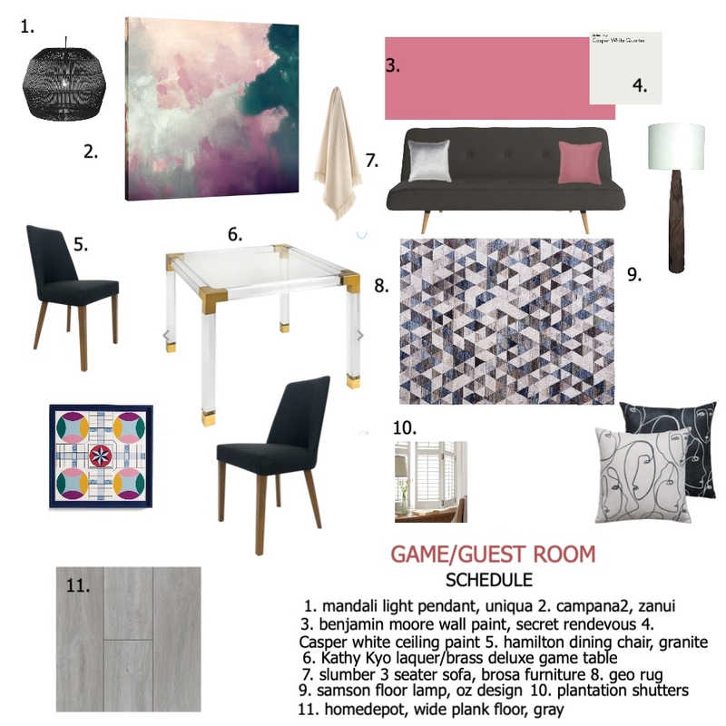 module 9/game/guest room Mood Board by Tricia Gonzalez on Style Sourcebook