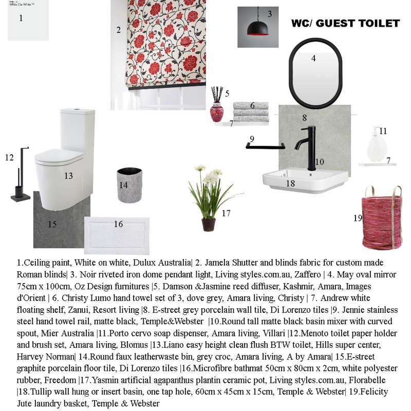 GUEST TOILET Mood Board by Nozie on Style Sourcebook