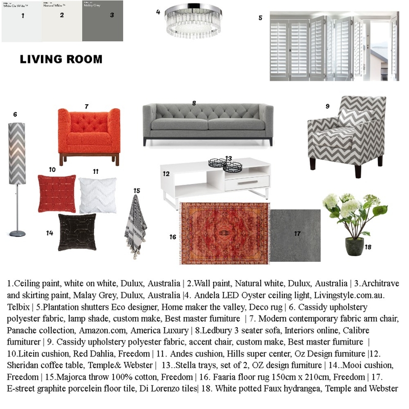 LIVING ROOM Mood Board by Nozie on Style Sourcebook