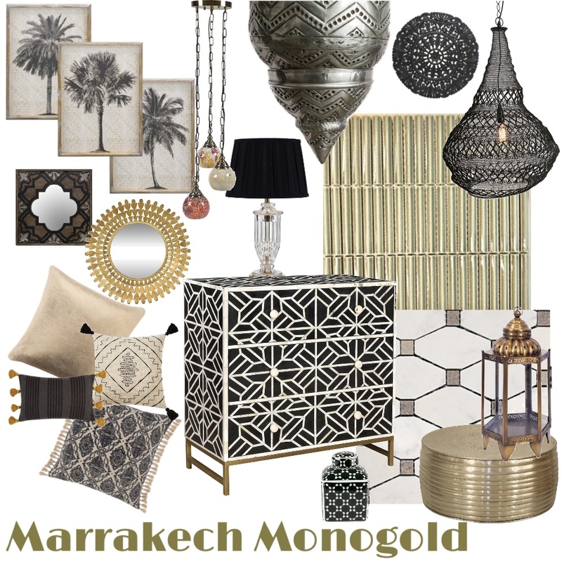 Marrakech Monogold Mood Board by Louise Kenrick on Style Sourcebook