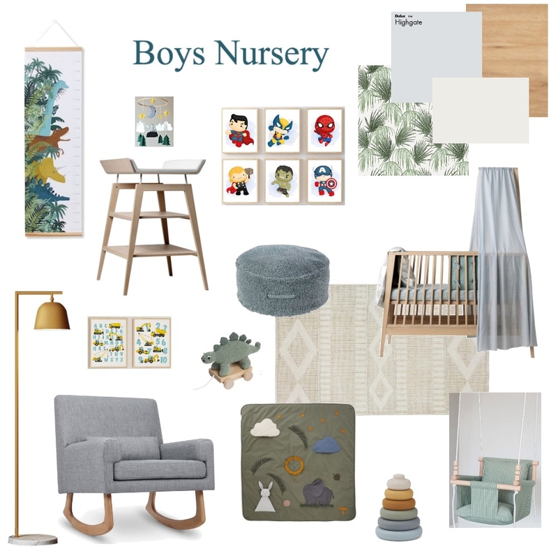 Boys Nursery Mod 10 Client Mood Board by Studio Alyza on Style Sourcebook