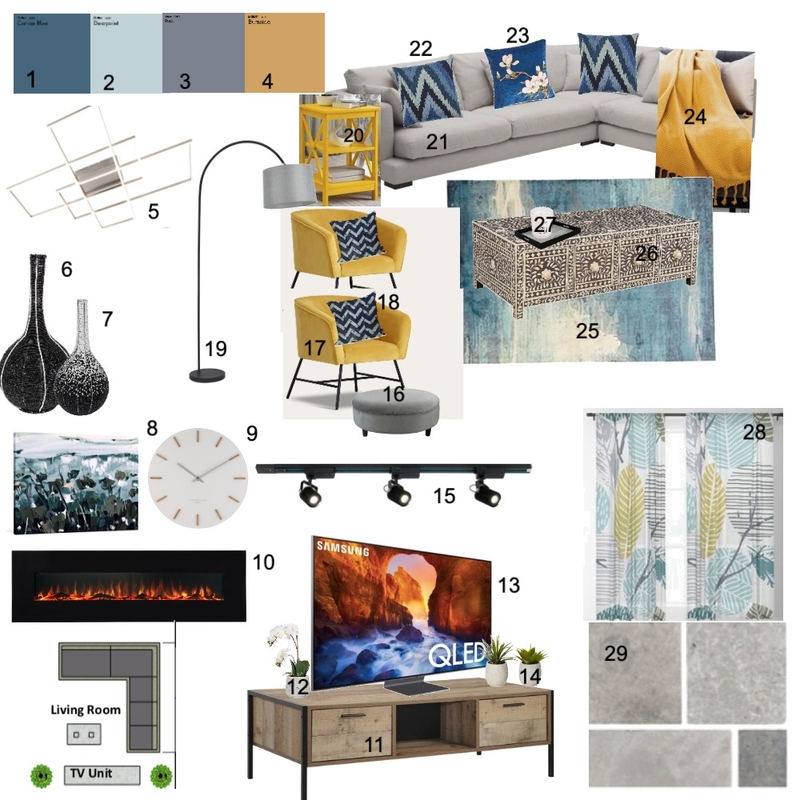 Module 9- Living Room Mood Board by hagarh on Style Sourcebook