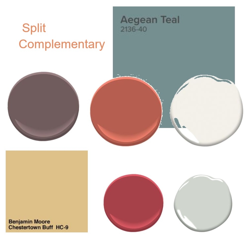 Split Complementary Color Scheme Mood Board by Nest In-Style on Style Sourcebook
