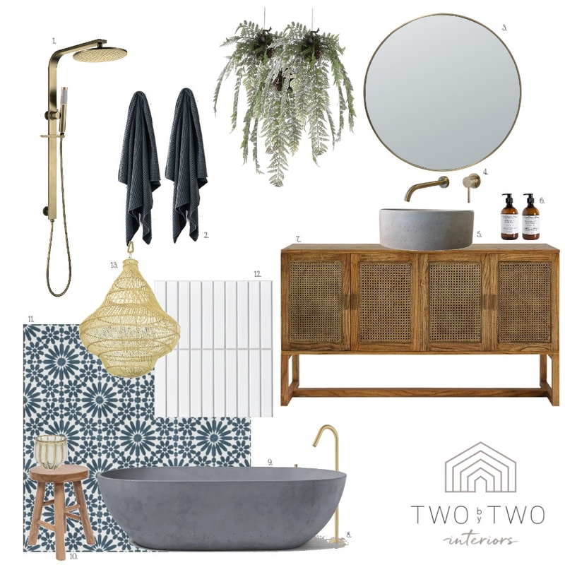 Moroccan Bathroom Renovation Mood Board by Two By Two Design on Style Sourcebook