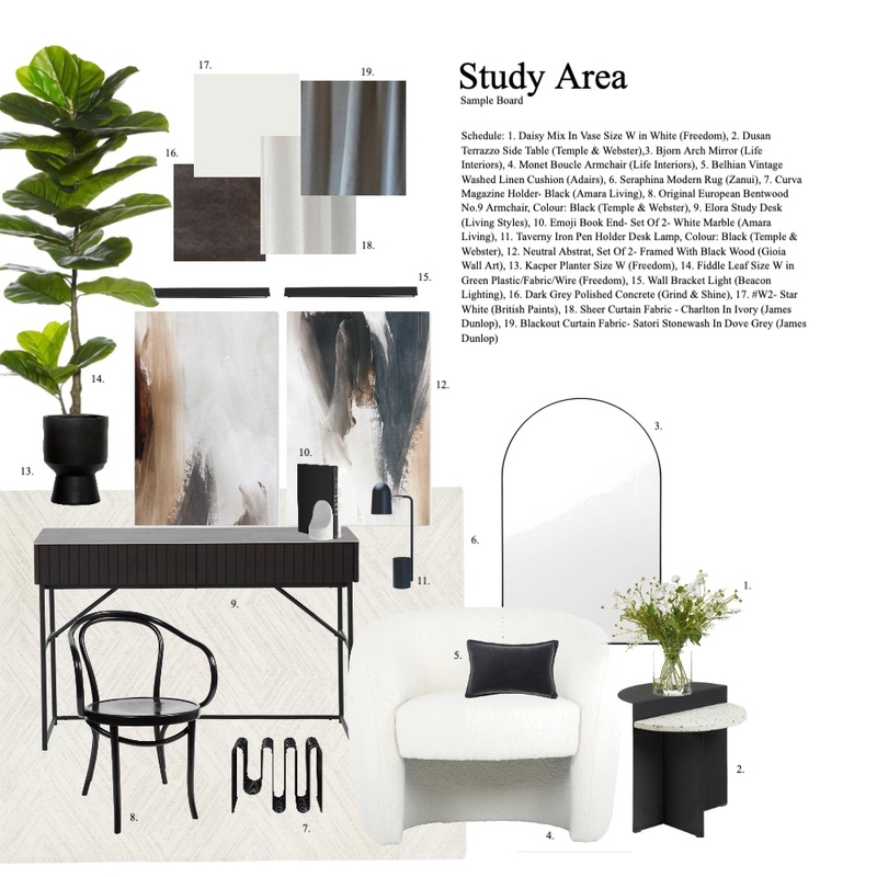 Mood Board - Study Area Mood Board by SamanthaRitchieInteriors on Style Sourcebook