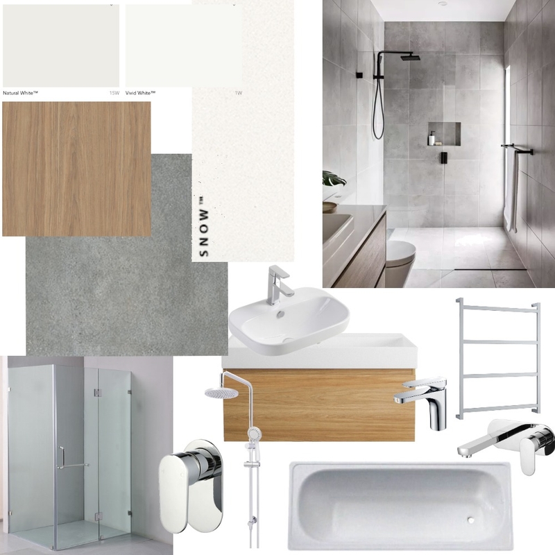 Grey White Wood Bathroom Mood Board by Lt interiors on Style Sourcebook