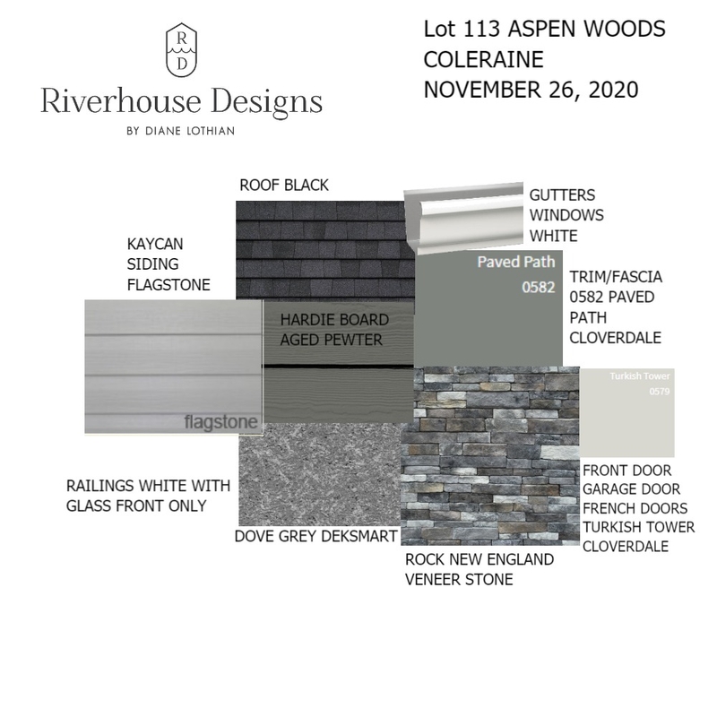 LOT 113 ASPEN WOODS Mood Board by Riverhouse Designs on Style Sourcebook