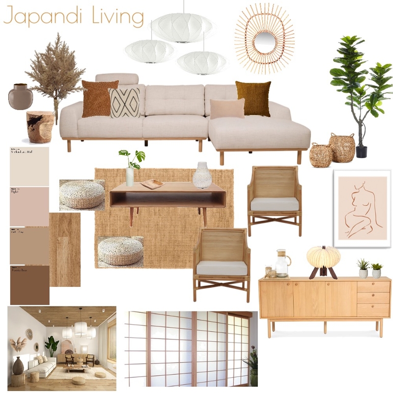 Japandi Living Mood Board by KellyMGreen95 on Style Sourcebook