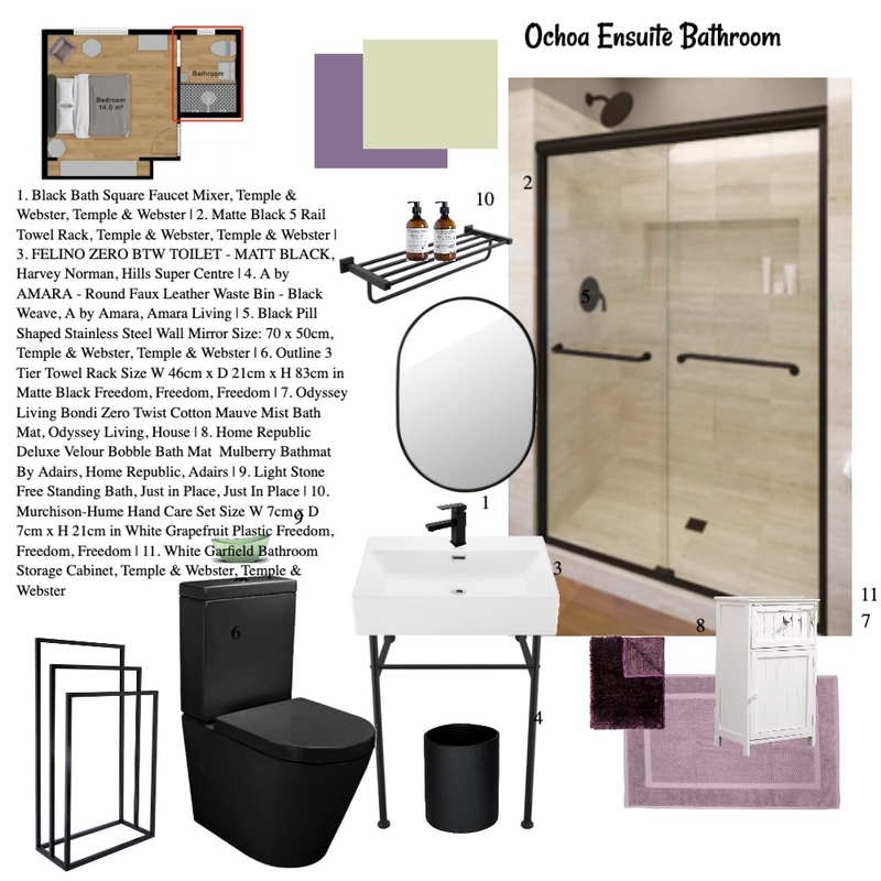 Ochoa Ensuite Mood Board by Kinnco Designs on Style Sourcebook