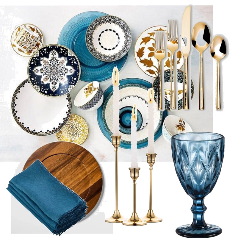 Blue Tablesetting Mood Board by Twist My Armoire on Style Sourcebook