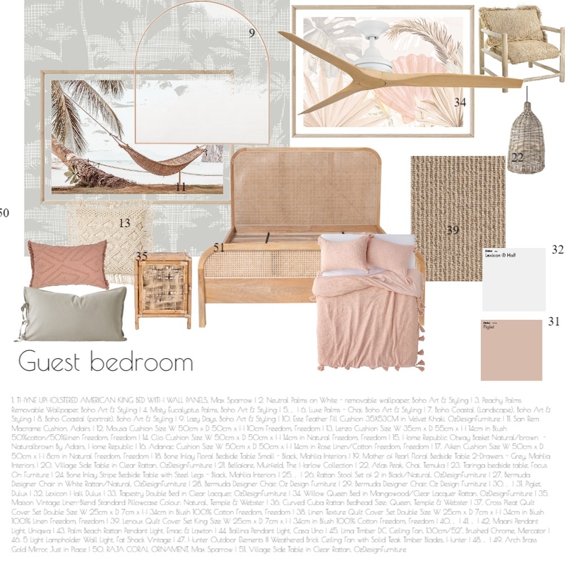 Guest Bedroom Mood Board by Beautiful Rooms By Me on Style Sourcebook