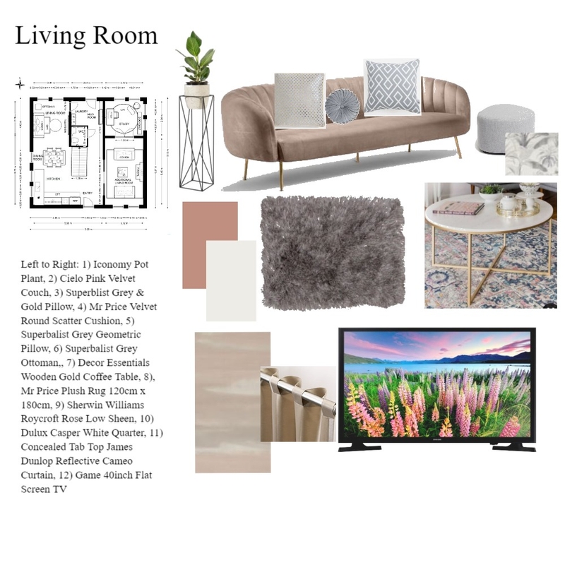 Living Room Client Sample Board Mood Board by chasmikamothilal on Style Sourcebook