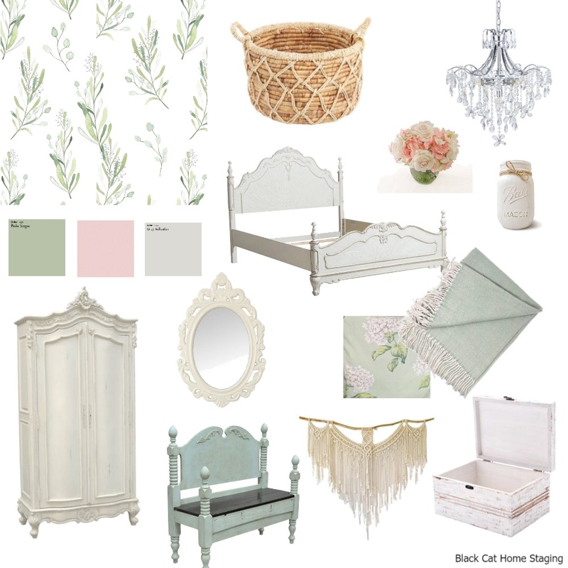Shabby Chic Bedroom Mood Board by Amanda Erin Designs on Style Sourcebook