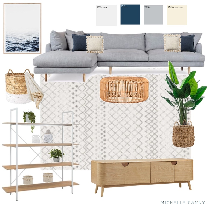 Contemporary Coastal Living Space Mood Board by Michelle Canny Interiors on Style Sourcebook