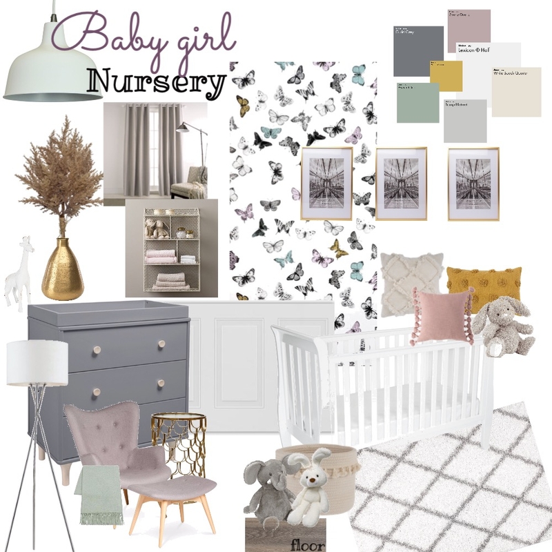 baby girl nursery Mood Board by Mariana Brites on Style Sourcebook