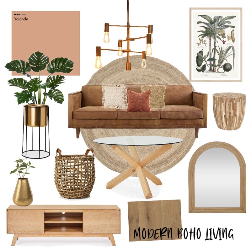 Modern Boho Living Mood Board by ESST. INTERIORS on Style Sourcebook