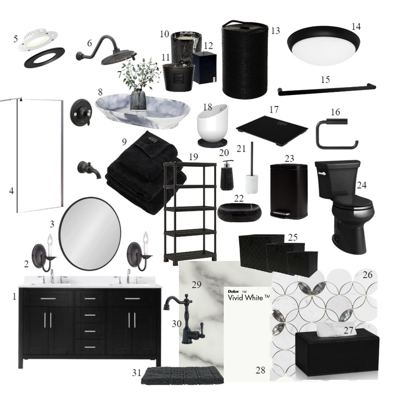 Bathroom / Guest Bathroom Sample Board Mood Board by Gia123 on Style Sourcebook